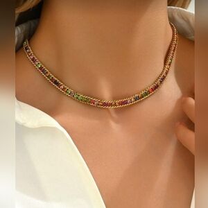 NWT - 18k Plated Multicolor Necklace